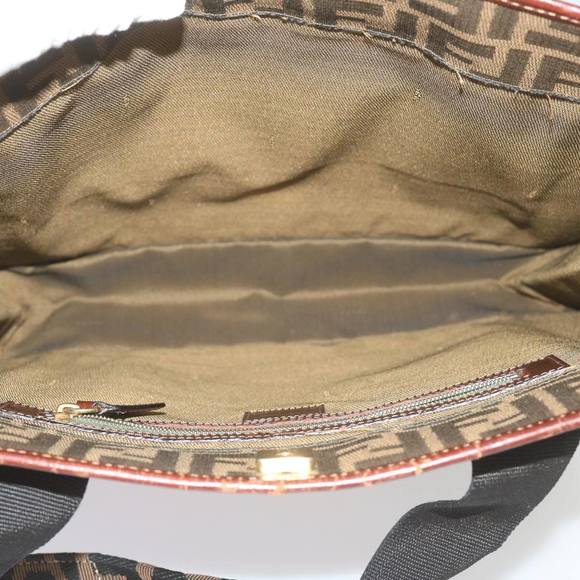 FENDI Zucca Canvas Tote Bag Black Brown Auth yk11261 - Picture 11 of 16